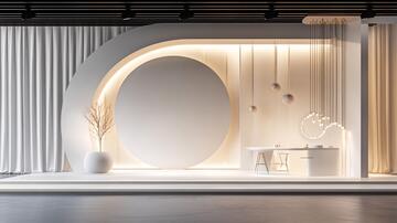 简约秀场中式弧形前台