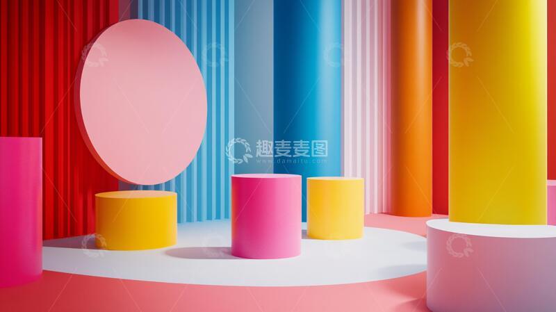 高清大图下载【趣麦麦图】简约秀场讲台静物彩色