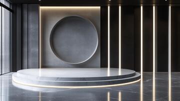 圆形接待台圆形前台弧形