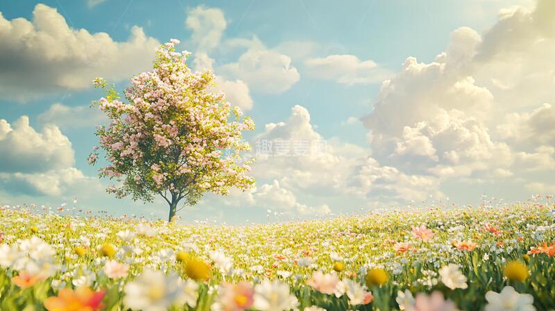 高清大图下载【趣麦麦图】唯美梦幻花田场景91