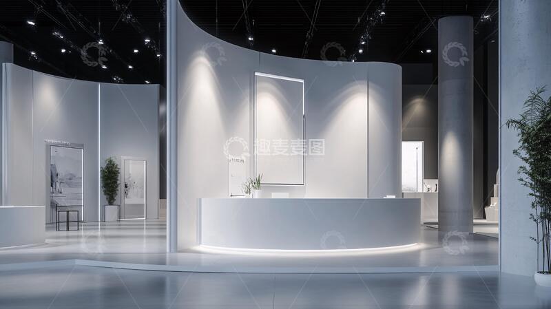 创意展会展厅前台背景