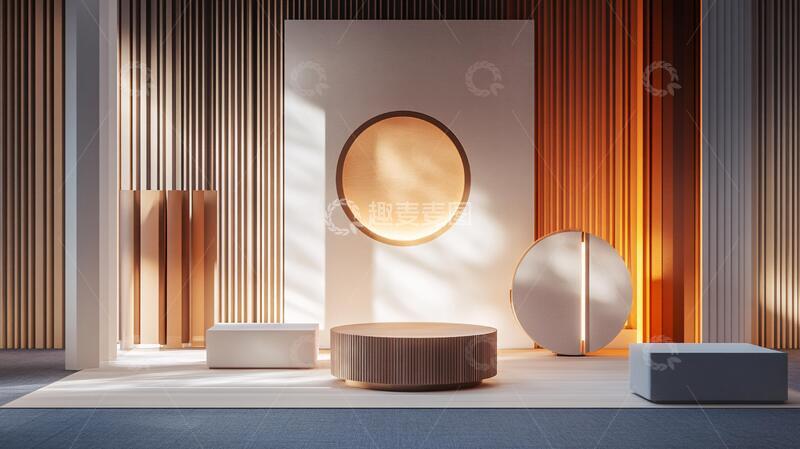 高清大图下载【趣麦麦图】简约秀场场景产品圆形