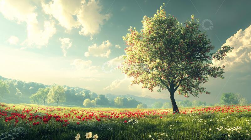 高清大图下载【趣麦麦图】唯美花田场景19