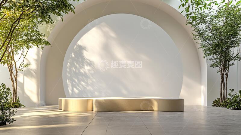 高清大图下载【趣麦麦图】圆窗景墙圆形弧形圆窗