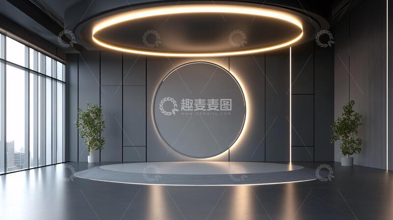 高清大图下载【趣麦麦图】圆形接待台圆形前台科技