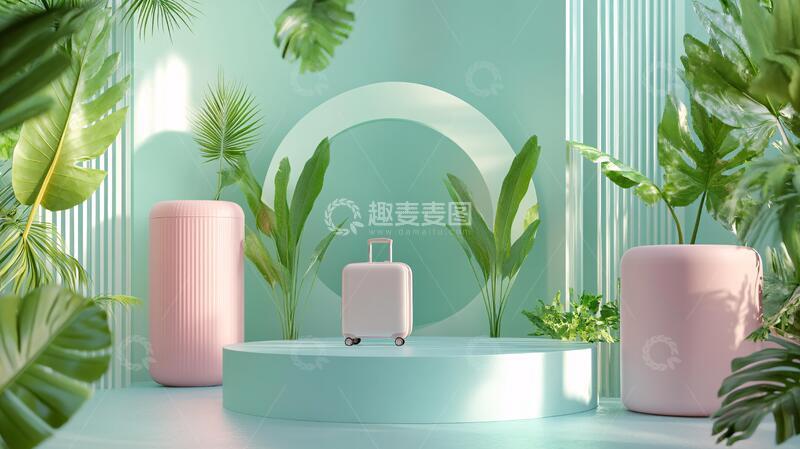 创意展台场景新品粉色