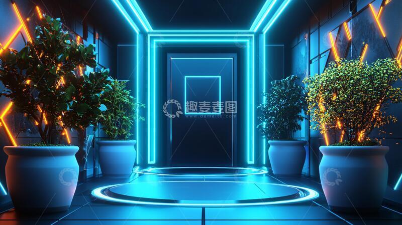 高清大图下载【趣麦麦图】赛博朋克风格迎宾区30