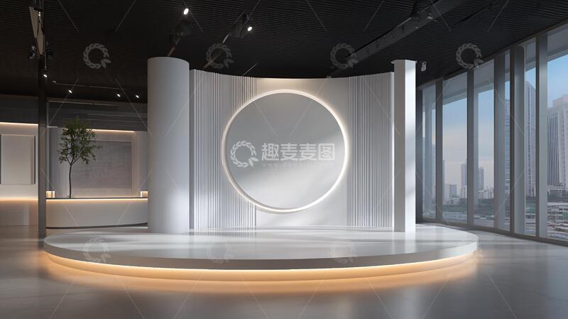 高清大图下载【趣麦麦图】弧形前台展厅圆形科技