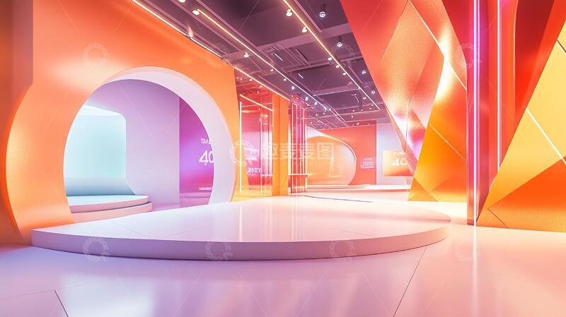 简约秀场展厅背景场景