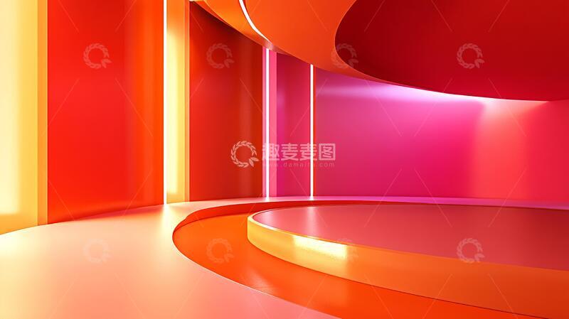 高清大图下载【趣麦麦图】简约秀场舞台橙色糖色