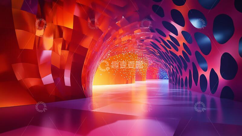 高清大图下载【趣麦麦图】炫彩渐变展台背景14