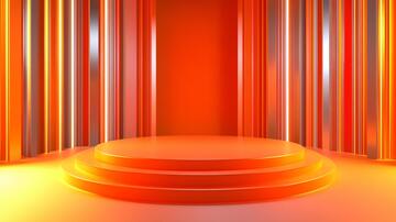 红橙色舞台舞台红色金色