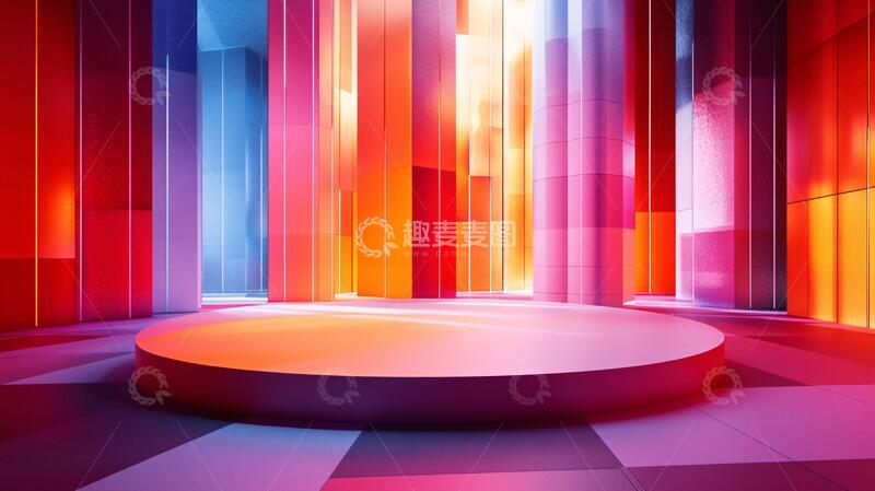 高清大图下载【趣麦麦图】简约秀场舞台背景立体