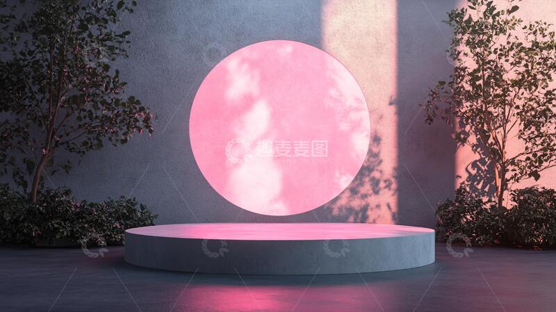 高清大图下载【趣麦麦图】粉色的展示台13