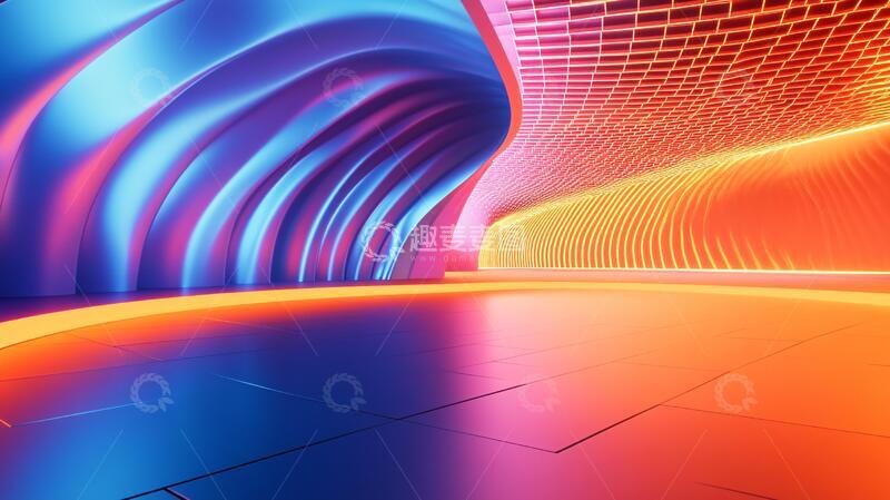 高清大图下载【趣麦麦图】简约秀场背景走廊隧道