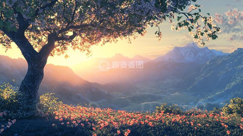 高清大图下载【趣麦麦图】唯美梦幻花田场景90