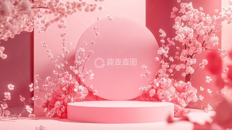 樱花美陈桃花拍照装饰