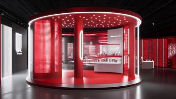 黑红展厅展厅品牌红色