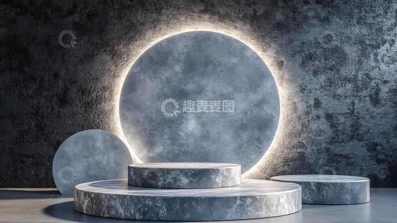 高清大图下载【趣麦麦图】蓝色的展示台14