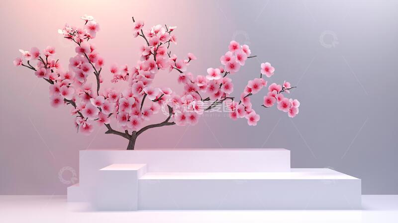 桃花美陈桃花樱花舞台1