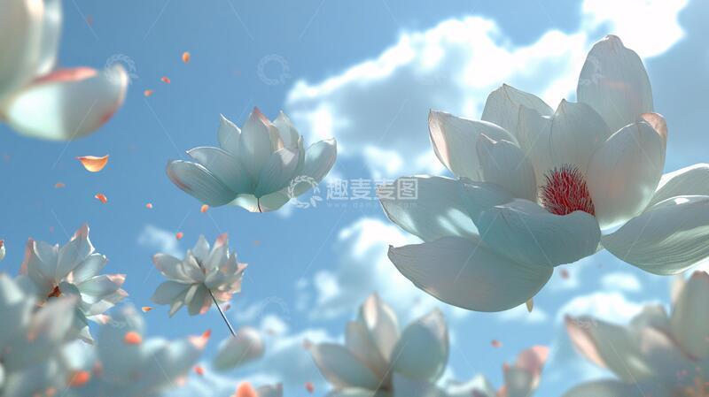 高清大图下载【趣麦麦图】荷花背景荷花立体背景