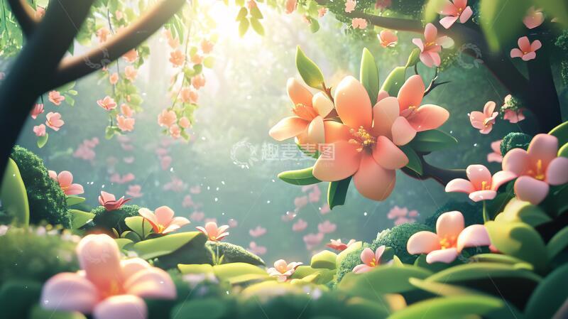高清大图下载【趣麦麦图】梦幻花卉场景10