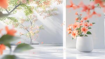 凌霄花虚化背景