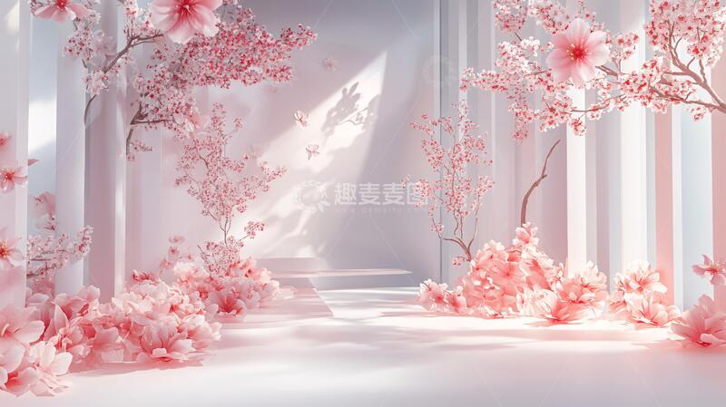 高清大图下载【趣麦麦图】樱花舞台背景2