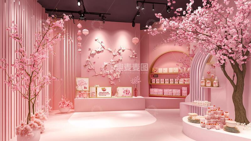 高清大图下载【趣麦麦图】美妆店设计展厅零食中式