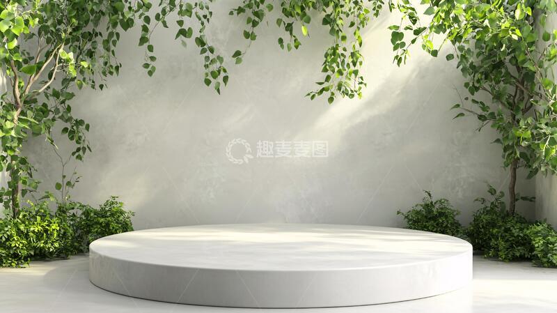 高清大图下载【趣麦麦图】绿植展台植物圆形平台