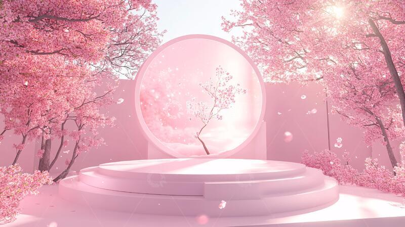 高清大图下载【趣麦麦图】樱花美陈舞台装饰拍照