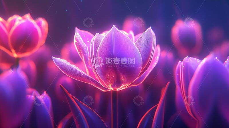 高清大图下载【趣麦麦图】紫春景图数字艺术展位