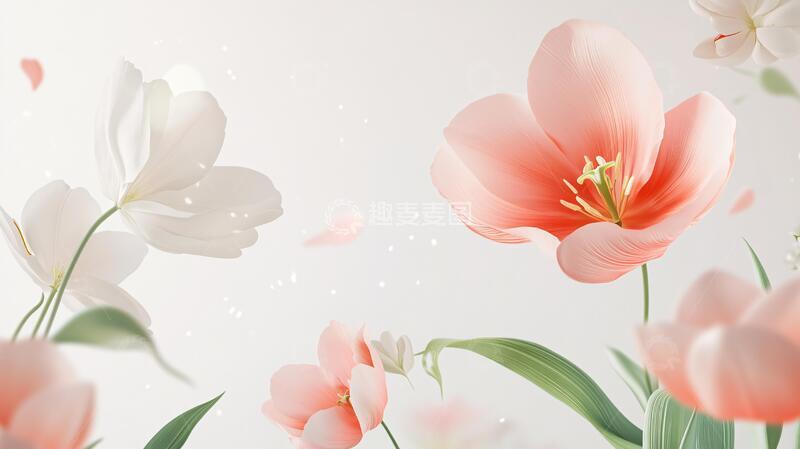 高清大图下载【趣麦麦图】立体简约花花卉立体花朵