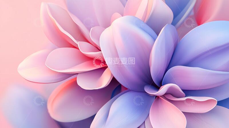 高清大图下载【趣麦麦图】渐变风花朵花朵立体花卉1
