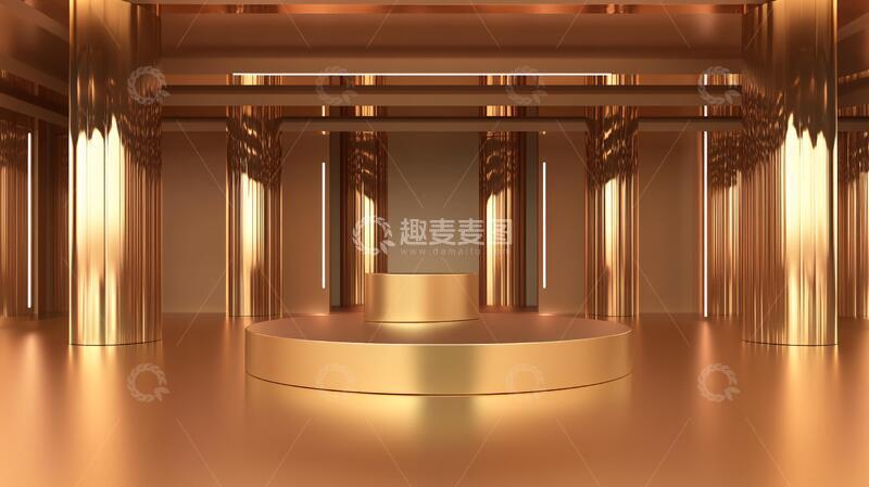 高清大图下载【趣麦麦图】金色展台金色大厅舞台