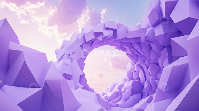 高清大图下载【趣麦麦图】紫色几何数字艺术展