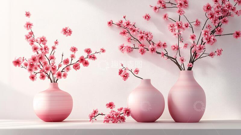 高清大图下载【趣麦麦图】桃花节摆件设计1