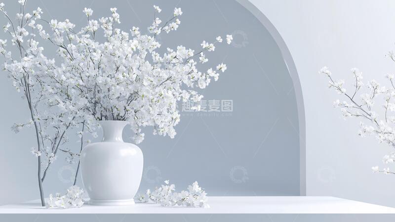 高清大图下载【趣麦麦图】蓝白撞色花艺素材