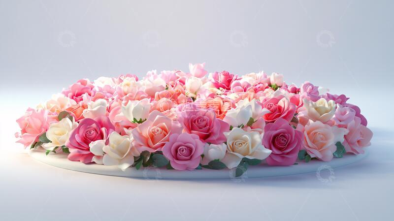 高清大图下载【趣麦麦图】花馍模型立体花卉舞台