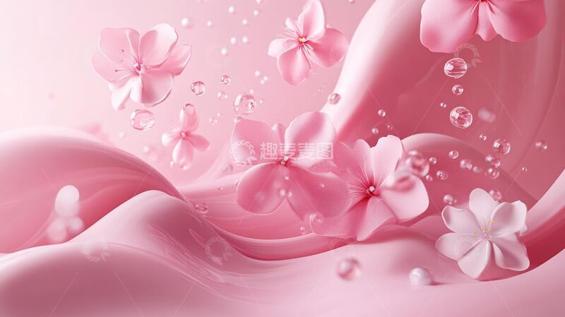 高清大图下载【趣麦麦图】温柔粉红色立体背景