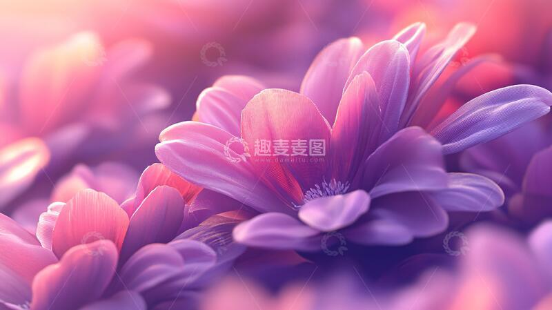 高清大图下载【趣麦麦图】渐变风花朵花朵梦幻壁纸