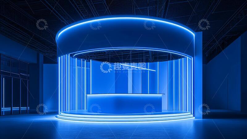 简约秀场蓝色前台科技