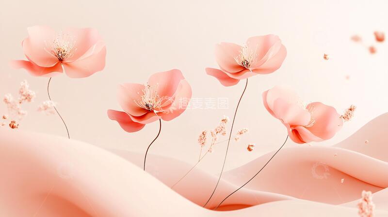 高清大图下载【趣麦麦图】立体简约花花朵立体花卉