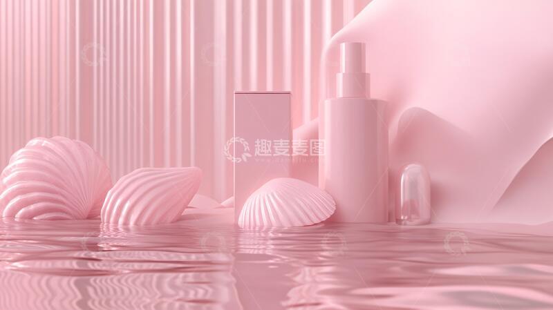 高清大图下载【趣麦麦图】护肤品镭射背景3