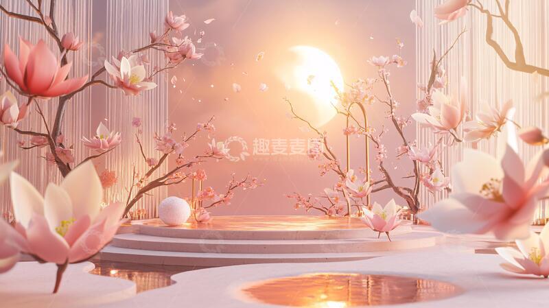 高清大图下载【趣麦麦图】花好月圆场景装饰1