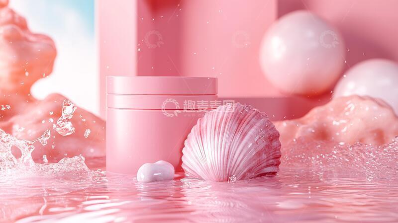 高清大图下载【趣麦麦图】护肤品镭射背景4