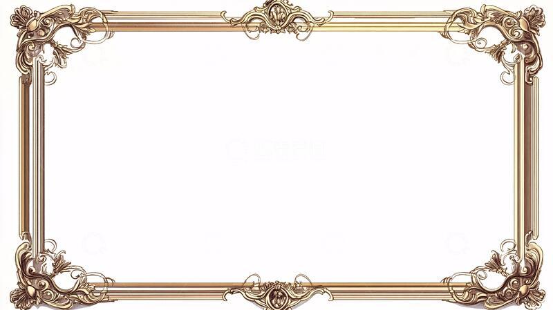 高清大图下载【趣麦麦图】金色欧式装饰边框1