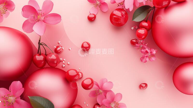 高清大图下载【趣麦麦图】樱花车展背景图