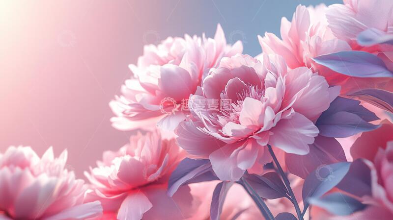 高清大图下载【趣麦麦图】牡丹花卉花卉立体手绘1