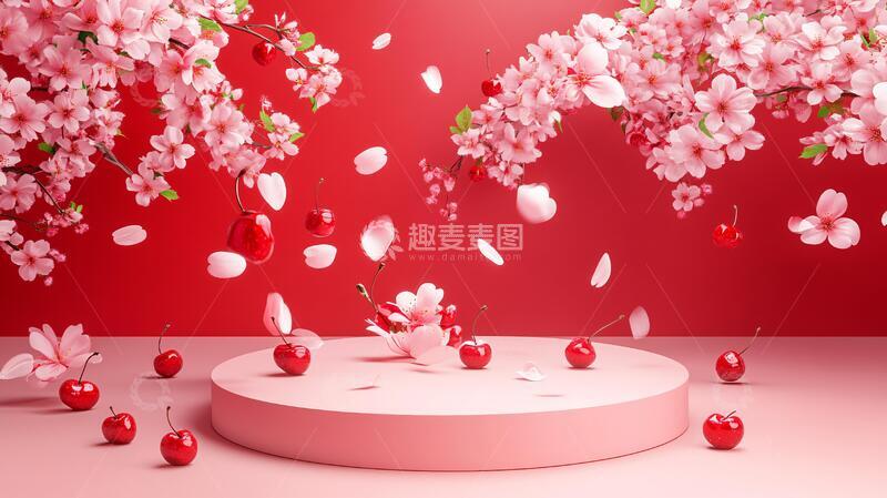 高清大图下载【趣麦麦图】美陈桃花桃花樱花装饰